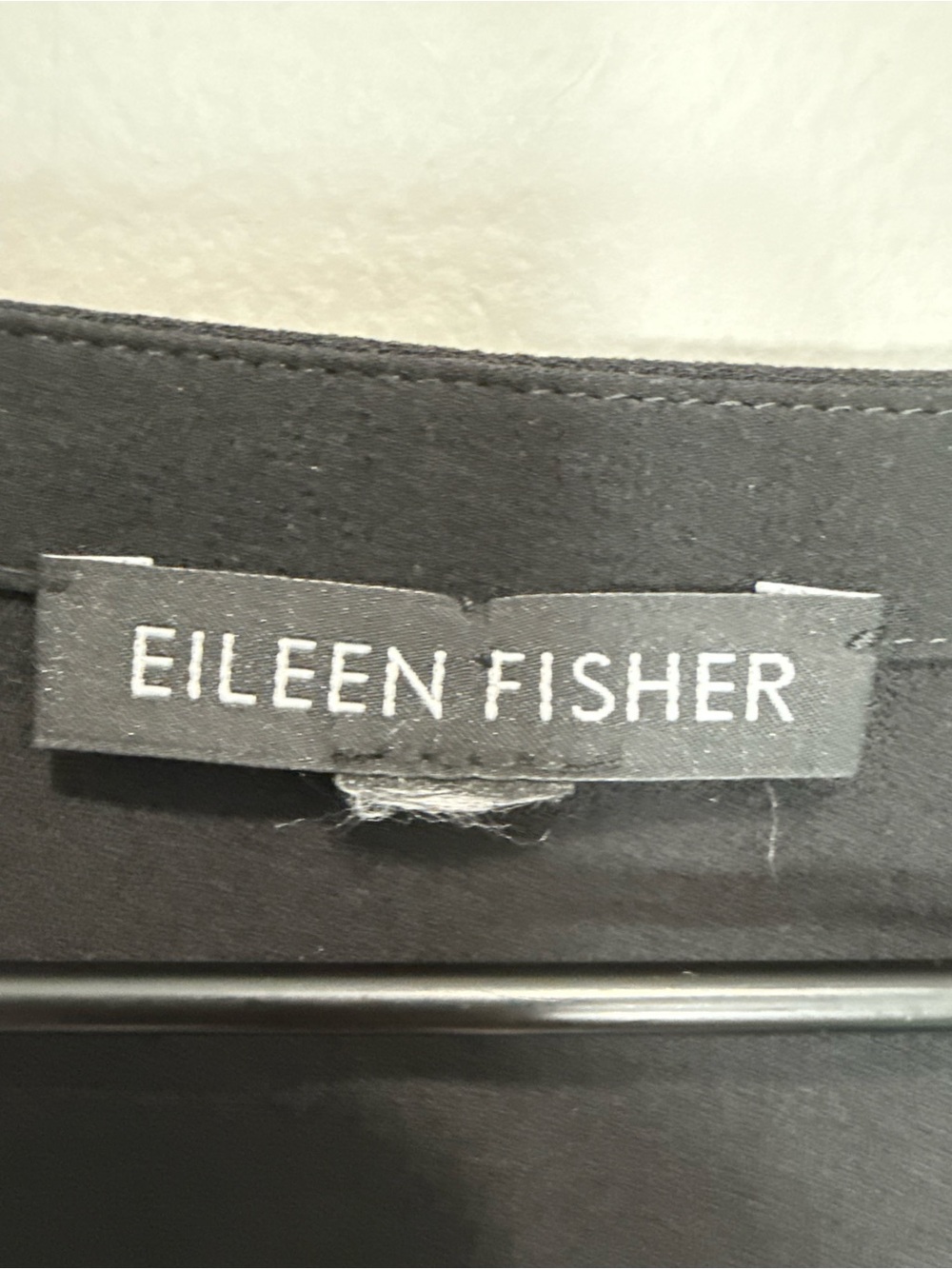 Eileen Fisher 100% Silk Color-block Georgette Shift Dress Black Gray Cream S18GC - Picture 8 of 8